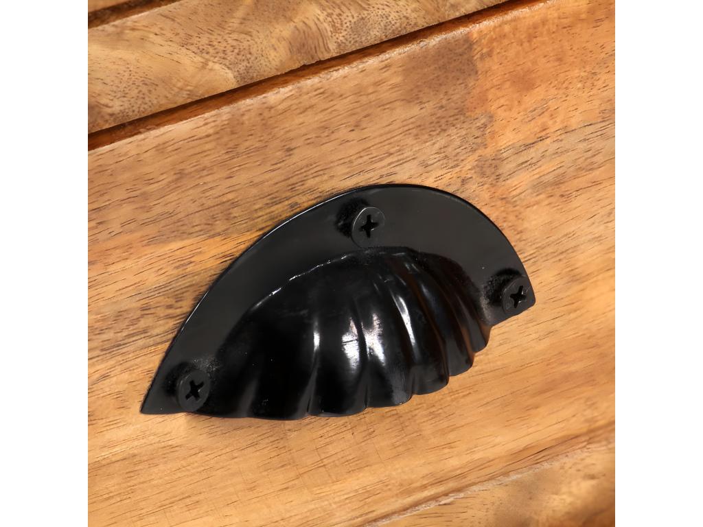 4-shelf bookcase with 6 drawers, 122x36x181 cm, Mango wood, JAMF83703