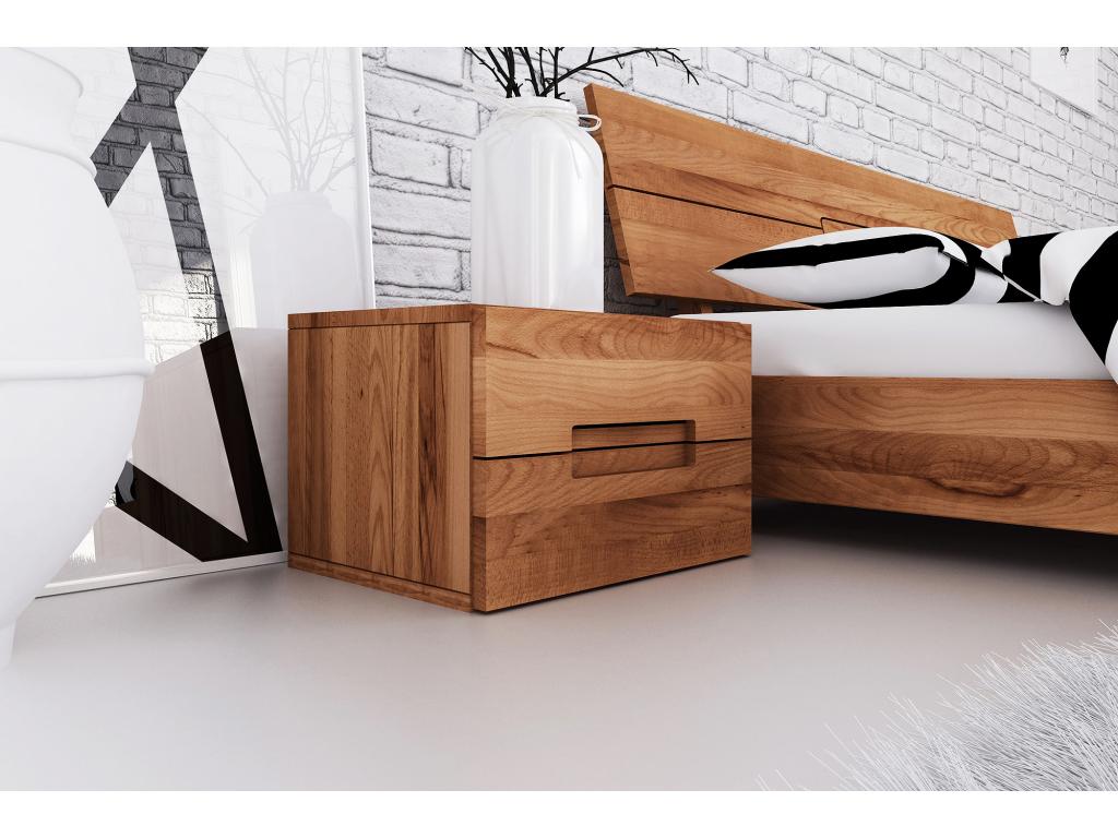 Boisona - Bedside table with drawers in natural oiled beech heartwood JUWP31486