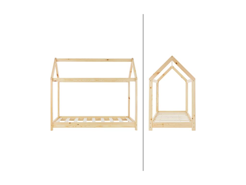 Children's bed mattress, house bed, wooden bed frame, slatted bed base, Boisona 70x140cm OYYG23228