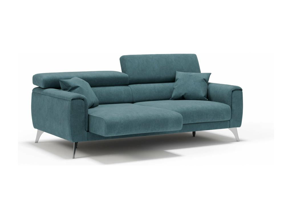 Boisona Sofa with sliding seats in soft waterproof fabric T02 199 cm Duck Blue VZNH41167