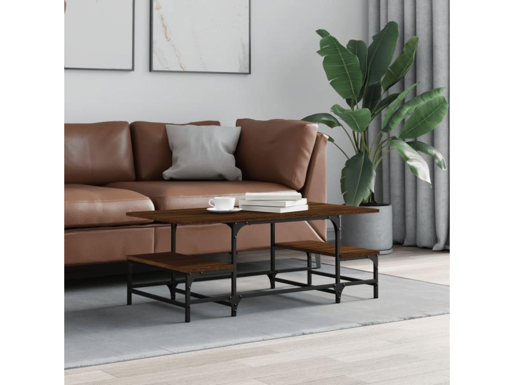 Brown oak coffee table 100x50.5x40 cm engineered wood RSDO32466