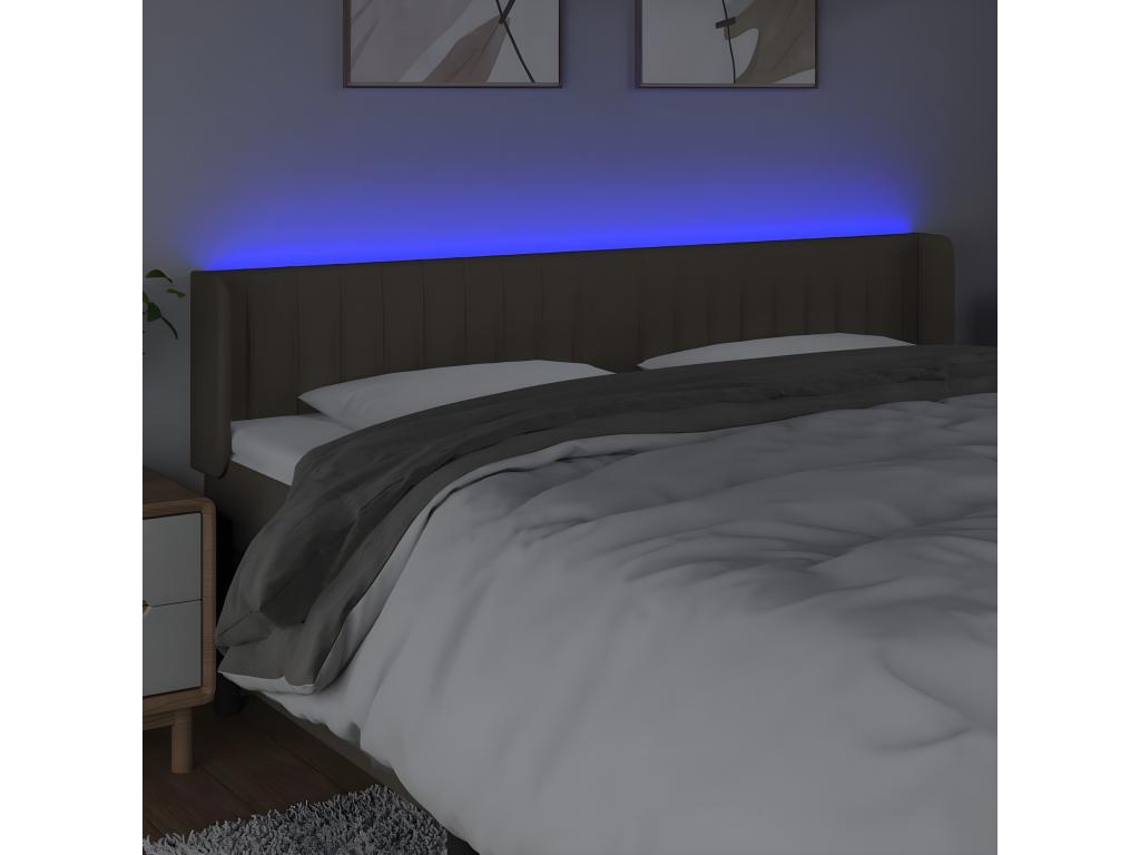 Boisona LED Headboard 203x16x78/88 cm Fabric WPJF36607