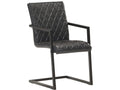 Cantilever dining chairs, 2 pcs, Black Genuine Leather, 2 MQXB07290