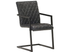 Cantilever dining chairs, 2 pcs, Black Genuine Leather, 2 MQXB07290