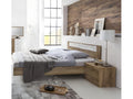 Adult bed with 2 bedside tables, oak beam/white/Boisona - Dimensions 180x200 cm TYIY68734