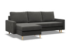 Corner sofa with sleeping function, reversible cushion, Boisona Grey XTTZ79972