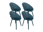 Set of 4 duck blue plastic patio chairs ZYUA43914