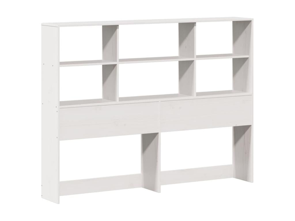 White bookcase bed without mattress, 150x200 cm, solid pine wood, OIEA95522