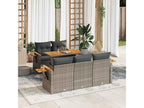 Boisona UYGB90628 6-piece grey resin wicker garden furniture set with cushions