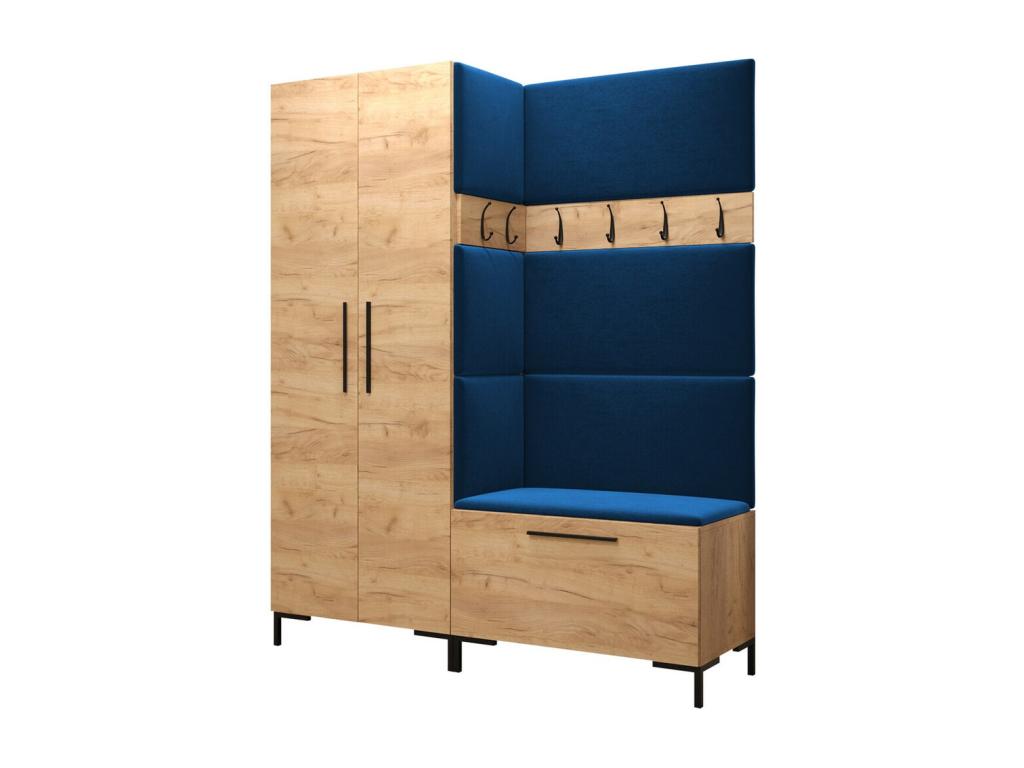 Entryway furniture 100 196x158x44cm Craft oak laminate - Upholstery WPUP94392