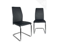 Set of 2 contemporary dining chairs in faux leather and black Boisona HSSM55255