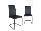 Set of 2 contemporary dining chairs in faux leather and black Boisona HSSM55255