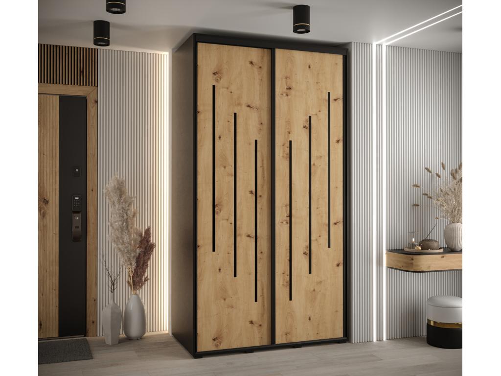 Boisona 8 Sliding Door Wardrobe 235.2/140/45 2 Doors Black/Boisona/Black JDME18544