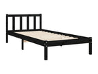 Bed frame with simple black headboard, solid wood MQKC37448
