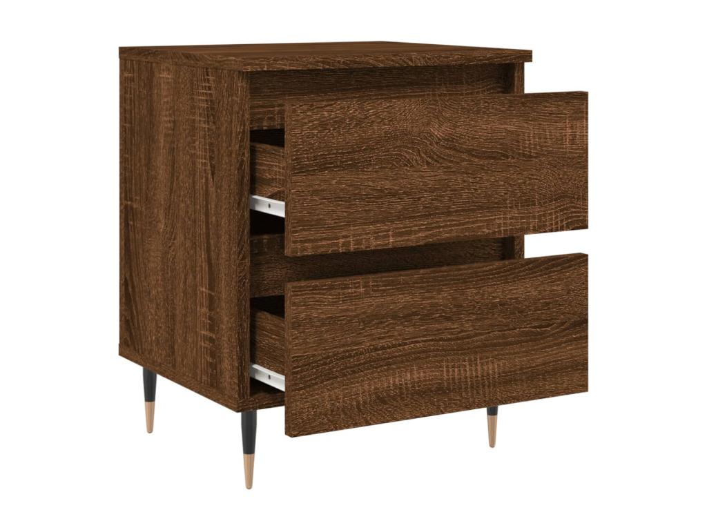 Brown oak bedside table 40x35x50 engineered wood YAKG43811