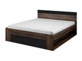 Adult bed 160x200 with integrated drawers Boisona - Boisona Collection - Dark oak and black color DPSJ62826