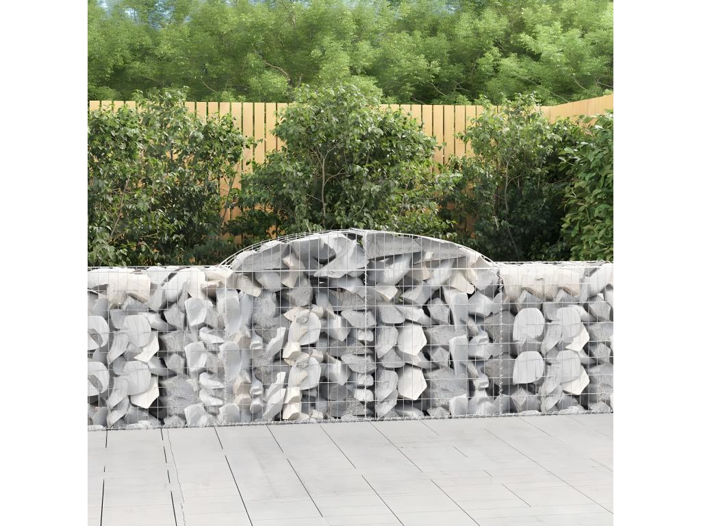 3-piece arched gabion baskets, 300x50x80/100 cm, galvanized iron LGZJ46033