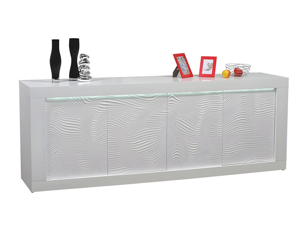 Boisona - 4-Door White Lacquered Buffet with Boisona and LEDs WWUD30313