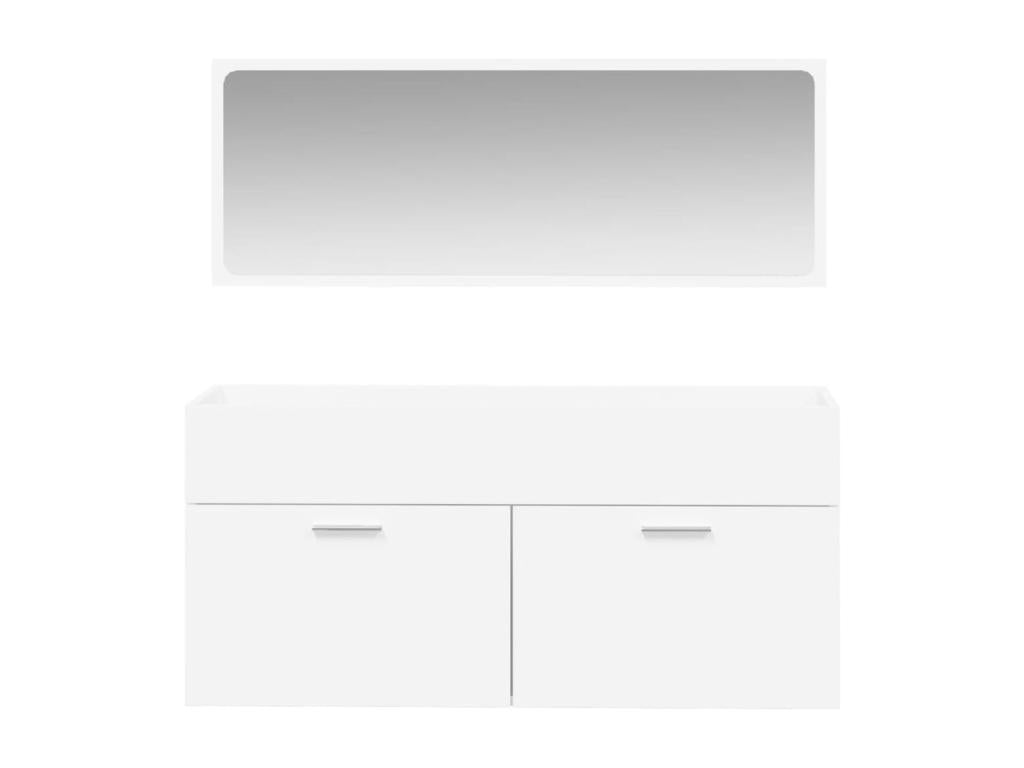 Bathroom cabinet with white engineered wood mirror VTJI40701