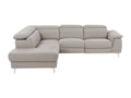 Boisona left-hand electric corner sofa in light grey leather Boisona URZK09857