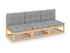 3-seater sofa with cushions, solid pine wood, KYAF28616