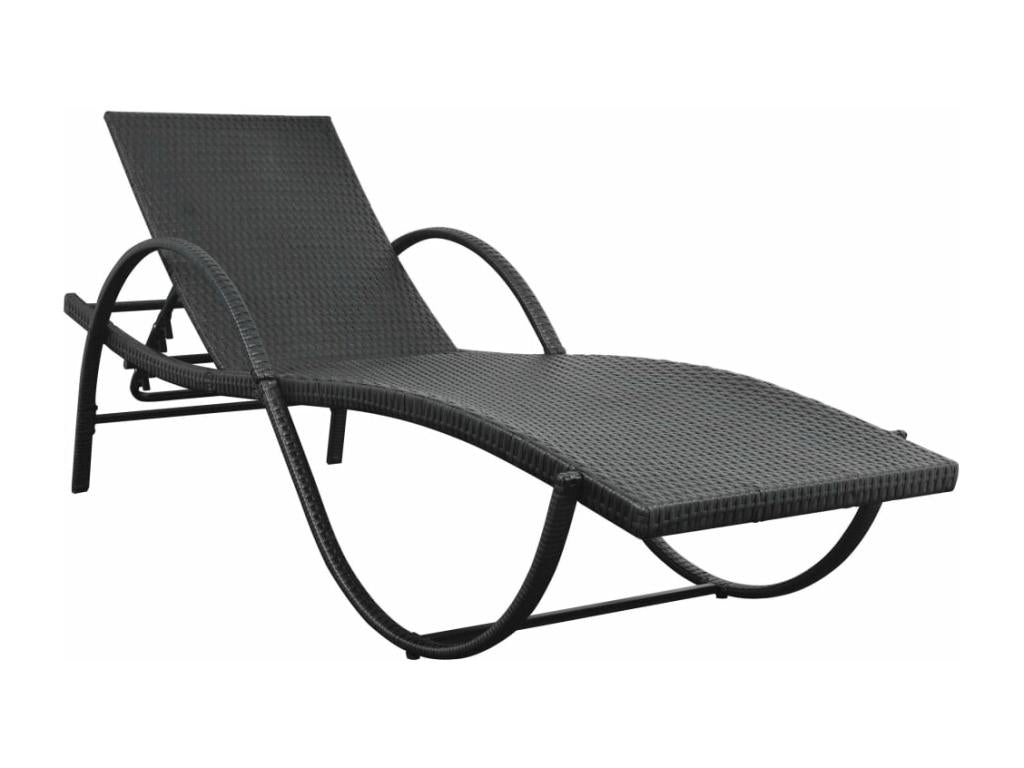 Black resin sun lounger/deckchair 193x64x56 cm 02 0012529 LIQD11665