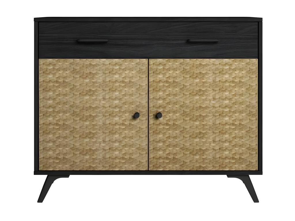 2-Door 1-Drawer Buffet, Black/Wood - Boisona FPXU10318